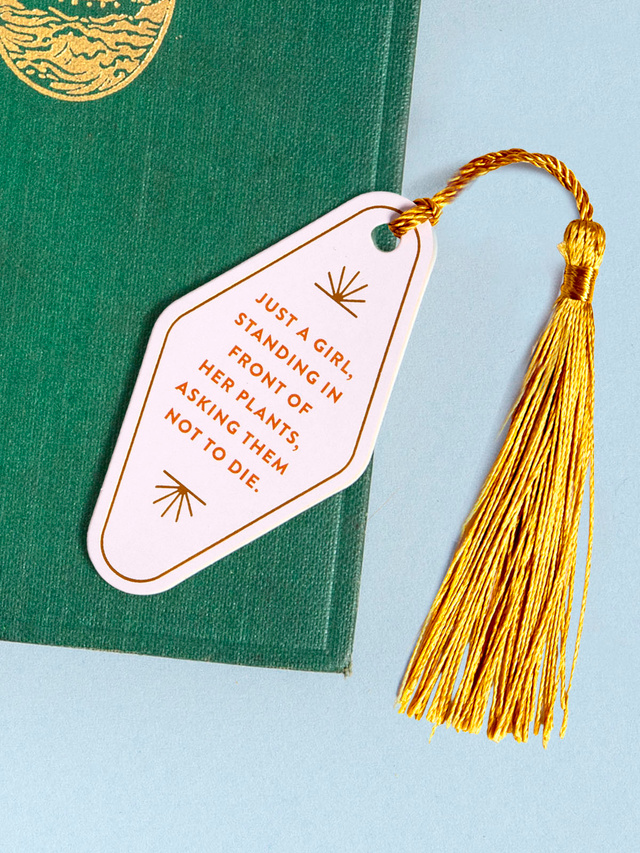 Just A Girl Plant Lover Vegan Leather Bookmark, 3 of 3