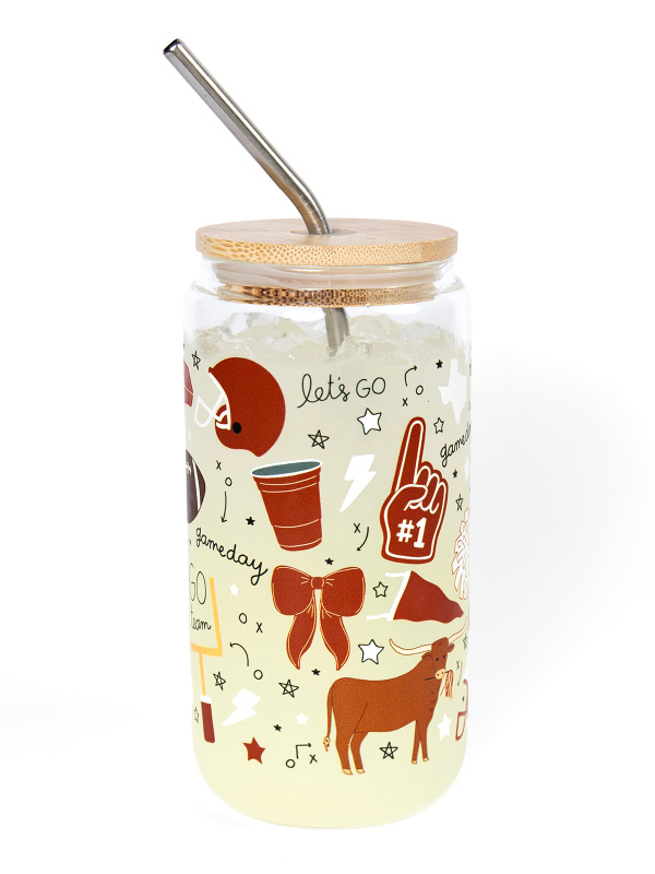 Austin Football Game Day Glass Can, 3 of 4
