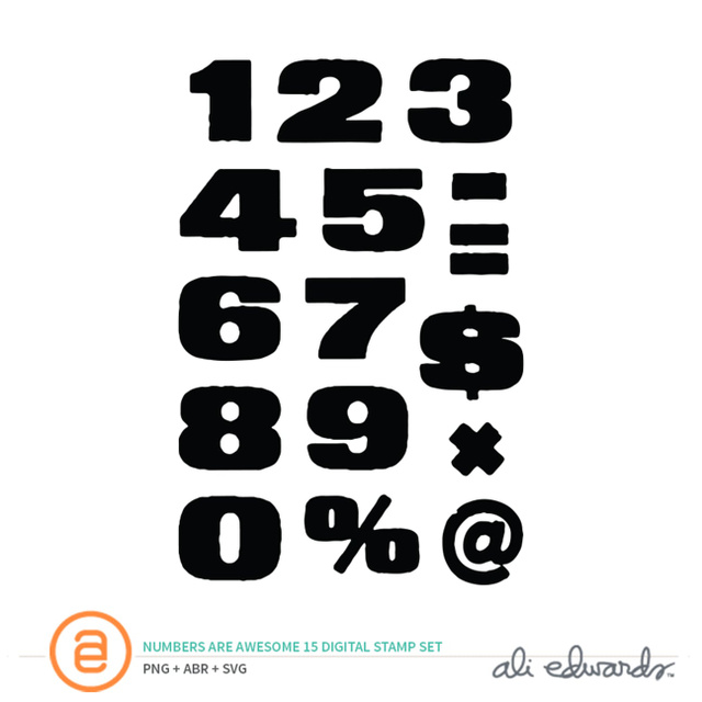 Numbers Are Awesome #15 Digital Stamp Set, 1 of 1