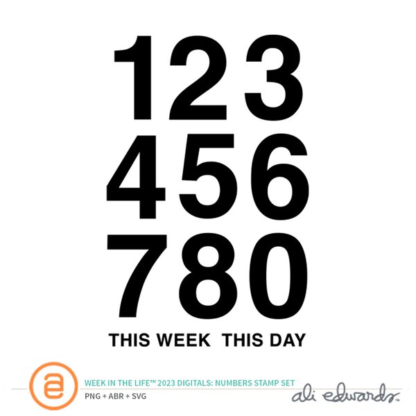 Week In The Life™ 2023 Numbers Digital Stamp Set, 1 of 1