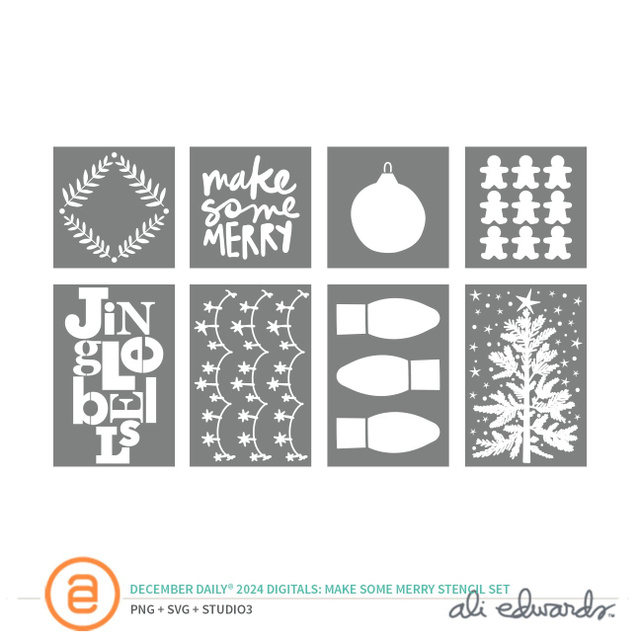 December Daily® 2024 Digital Make Some Merry Stencil Pack, 1 of 1