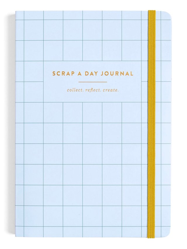 Scrap A Day Junk Journal – The Stuff of Life Blue Grid Cover, 1 of 4