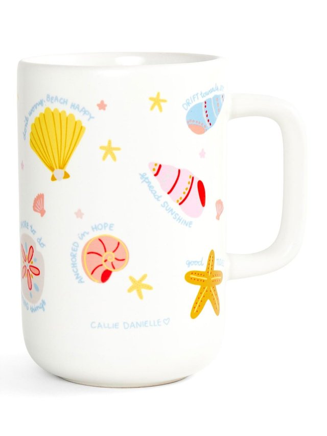 Seashell Affirmations Coastal Tall Ceramic Mug, 2 of 5