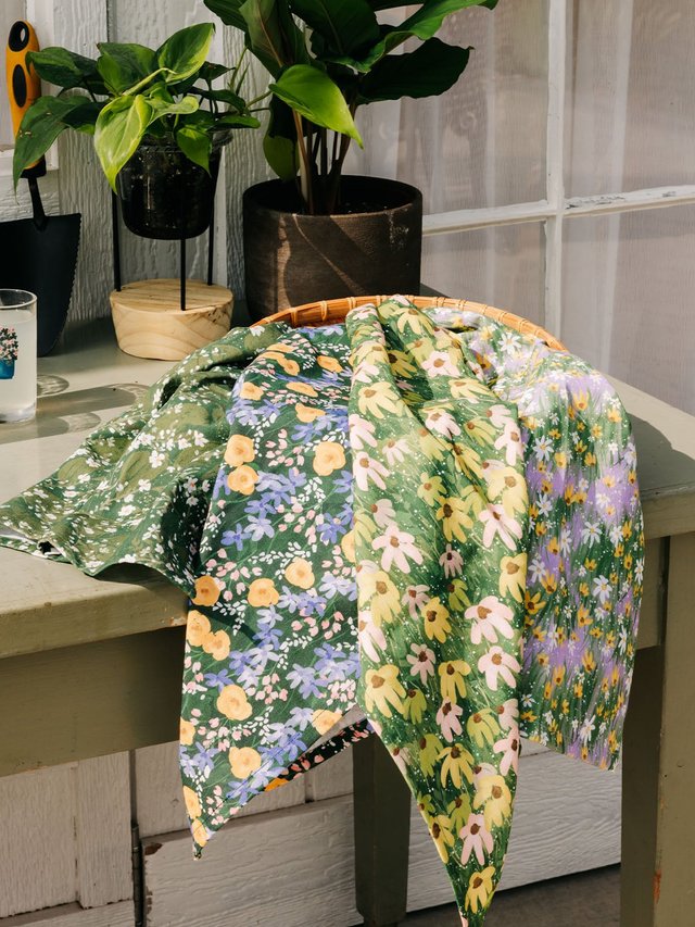 Painted Florals Kitchen Tea Towel Set, 2 of 6