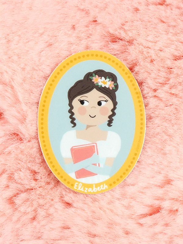 Pride and Prejudice Elizabeth Bennet Portrait Decal Sticker, 3 of 3
