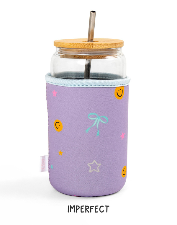 Imperfect Smiley Faces & Coquette Bows Drink Sleeve, 1 of 4