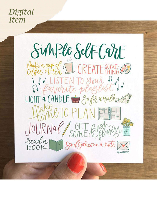 Digital Printable Simple Self-Care, 1 of 1