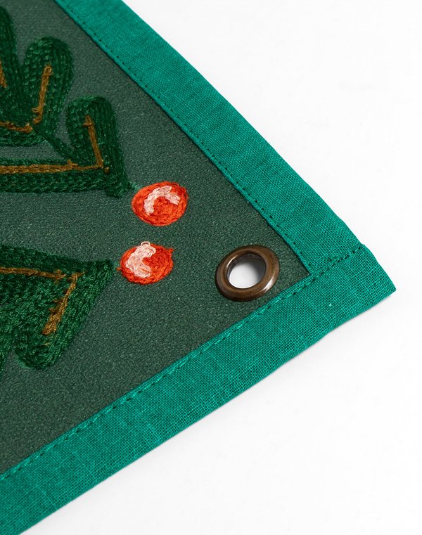 Christmas In My Heart Embroidered Canvas Banner, 3 of 4