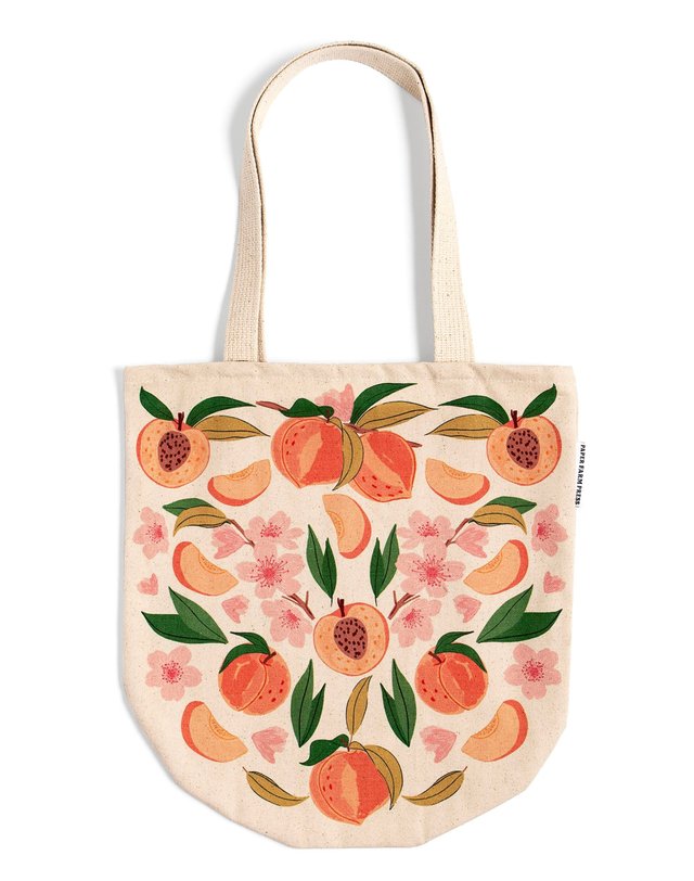 Peach Blossom Canvas Tote Bag, 1 of 1