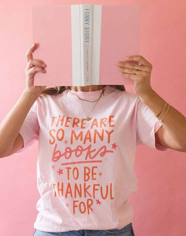 So Many Books To Be Thankful For Tee - Blossom, 2 of 3