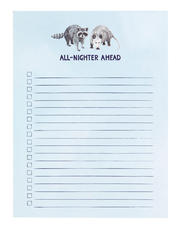 All Nighter Notepad, 2 of 2