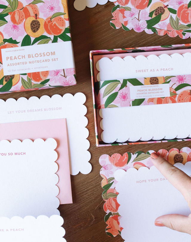 Peach Blossom Assorted Notecard Set, 2 of 4