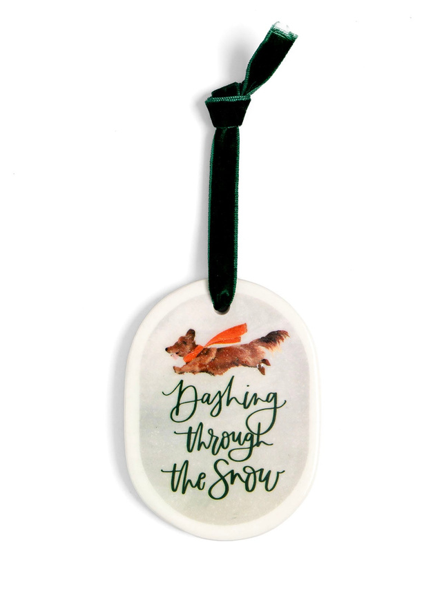 Dashing Through The Snow Dog Christmas Ornament, 2 of 2