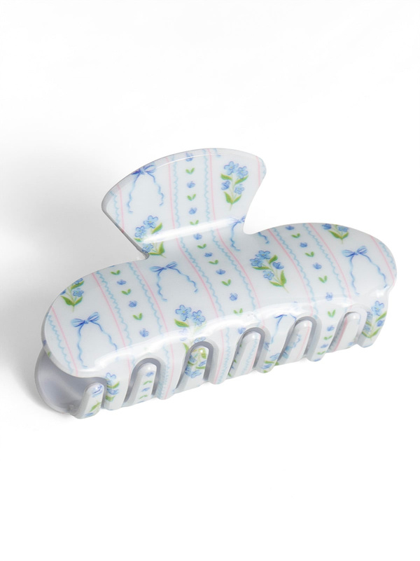 Blue Floral & Coqeutte Bows Claw Hair Clip, 5 of 5