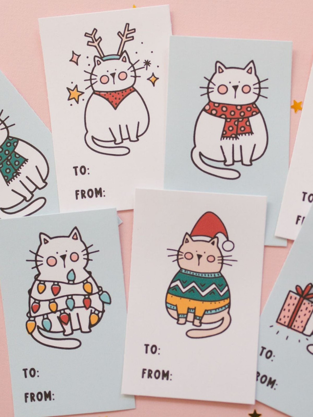 Digital Cat Gift Tags, 1 of 2