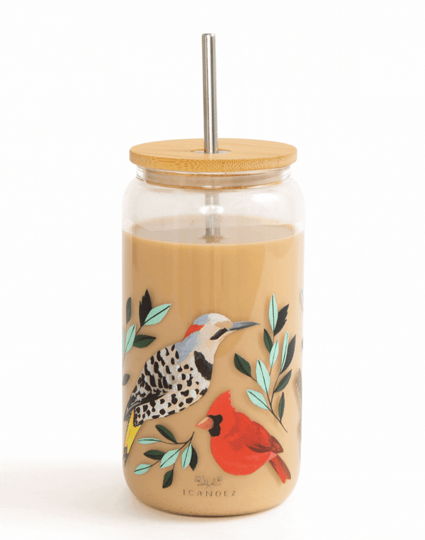 Feathered Friends Birds Glass Can, 4 of 4