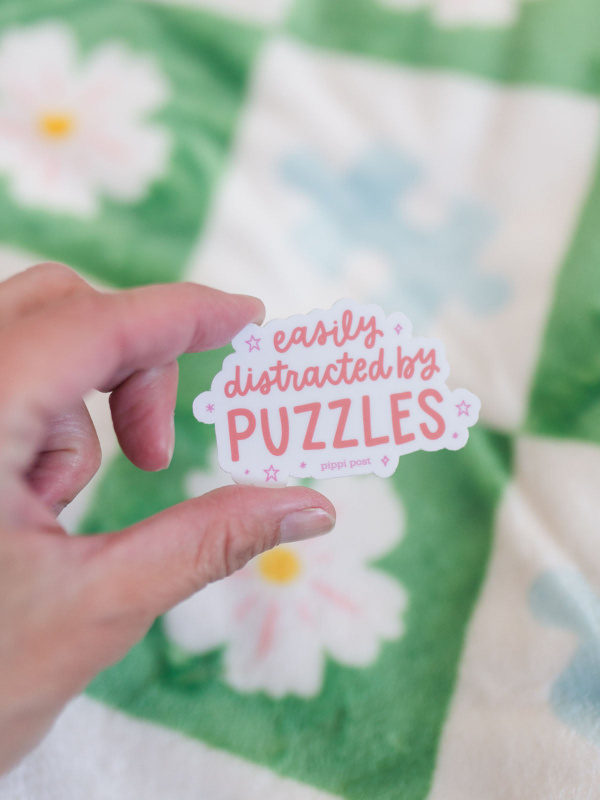 Easily Distracted By Puzzles Decal Sticker, 1 of 2