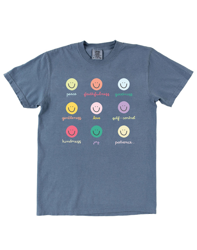 Smiley Faces Fruits Of The Spirit Tee - Blue Jean, 2 of 2