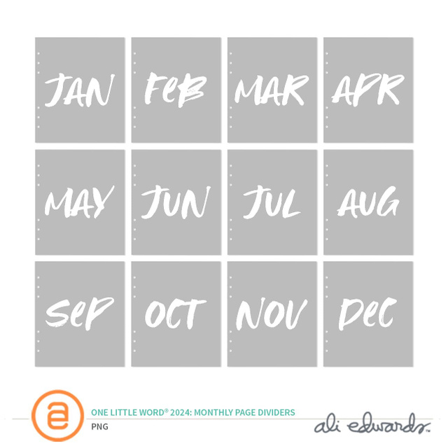 One Little Word® 2024 Digital Monthly Dividers, 1 of 1