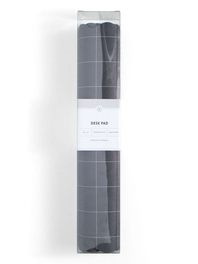 Scalloped Grid Large Desk Mat - Charcoal, 1 of 4