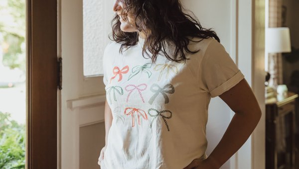 Bows Tee - Ivory, 1 of 4