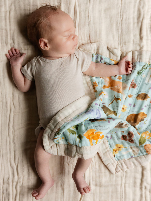 Flora & Fauna Baby Lovey Muslin Blanket, 1 of 6