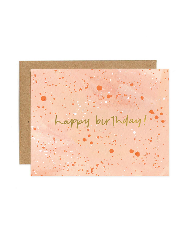Speckled Zinnia Birthday Greeting Card, 1 of 1