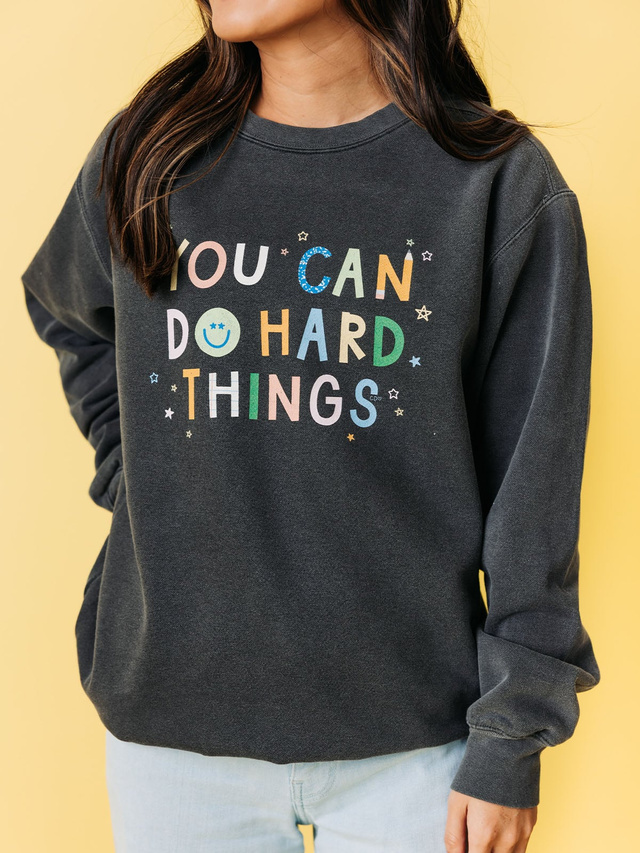 You Can Do Hard Things Sweatshirt - Pepper, 2 of 4
