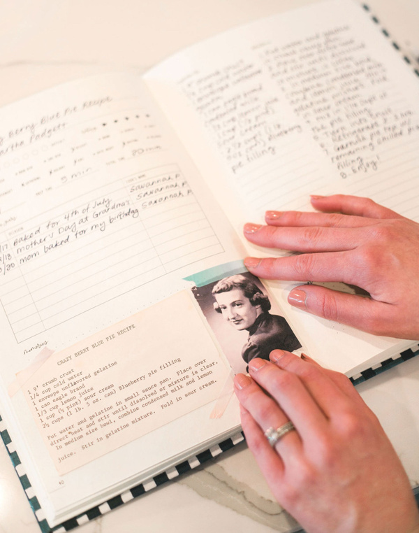 Navy Gingham Heirloom Recipe Book, 4 of 14