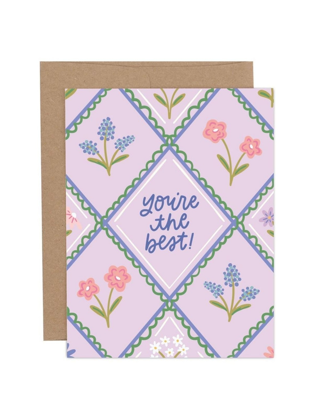 You're The Best Floral Love + Friendship Greeting Card, 1 of 1