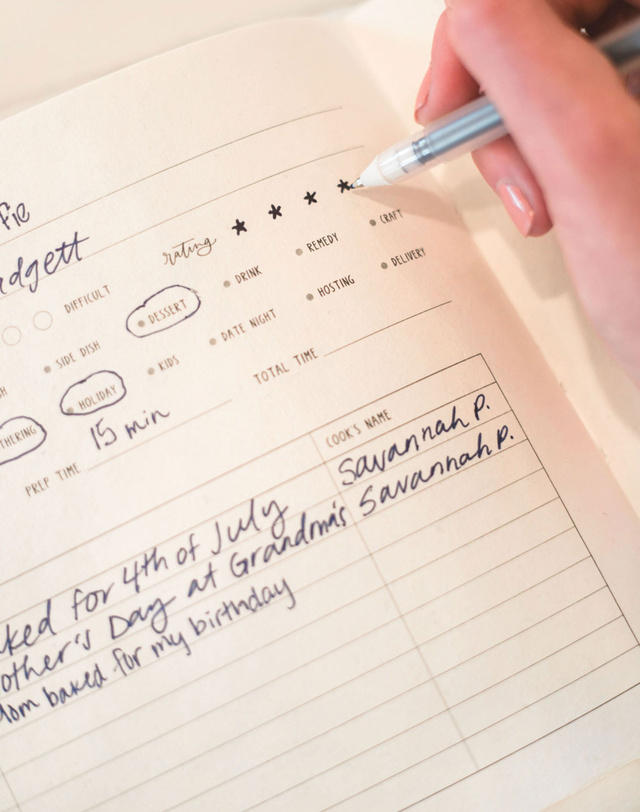 Navy Gingham Heirloom Recipe Book, 12 of 14
