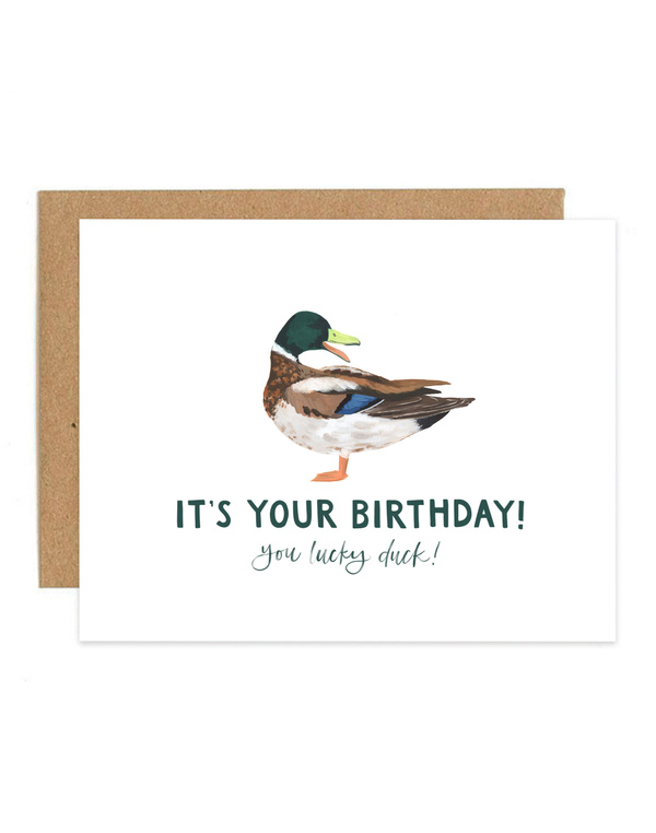 Lucky Duck Birthday Greeting Card, 1 of 1