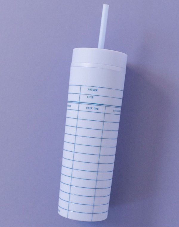 Library Card 16oz Skinny Acrylic Tumbler - Sky Blue, 2 of 4