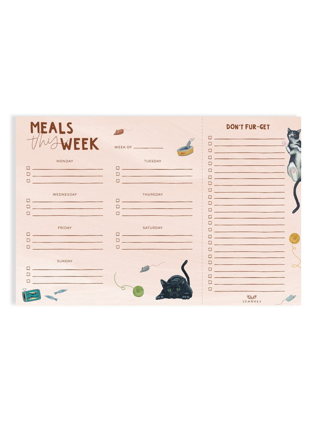 Meals This Week Cats 8×12 Menu Market Notepad, 2 of 3
