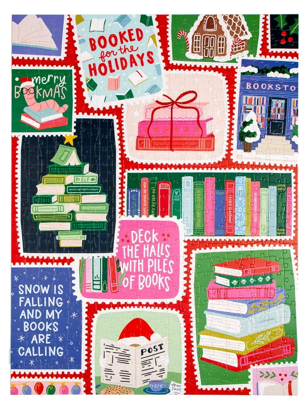 Merry Bookmas Stamps - 500 Piece Christmas Jigsaw Puzzle, 6 of 6