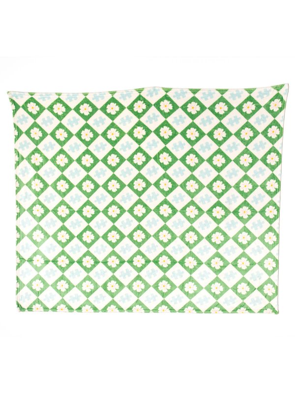 Puzzle Lover Floral Checkerboard Fleece Throw Blanket, 6 of 6