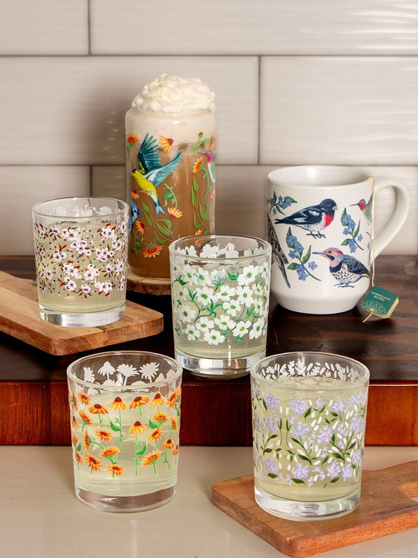 Hydrangea Floral Short Juice Glass, 3 of 4
