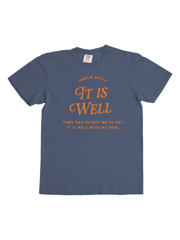 It Is Well With My Soul Faith Tee - Blue Jean, 6 of 6
