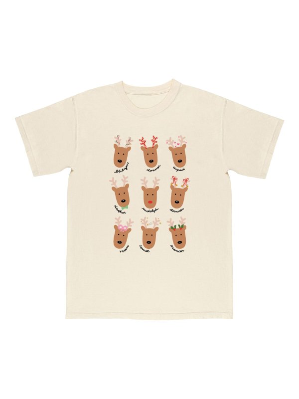 Reindeer Christmas Tee - Ivory, 1 of 1
