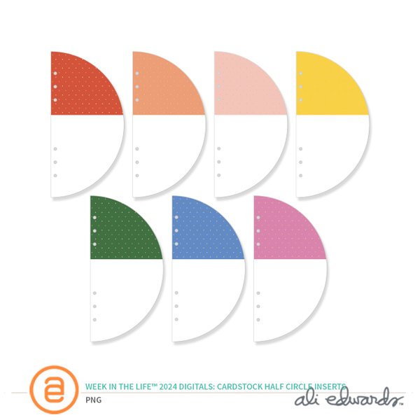 Week In The Life™ Digital 2024 Cardstock Half Circle Inserts, 1 of 1