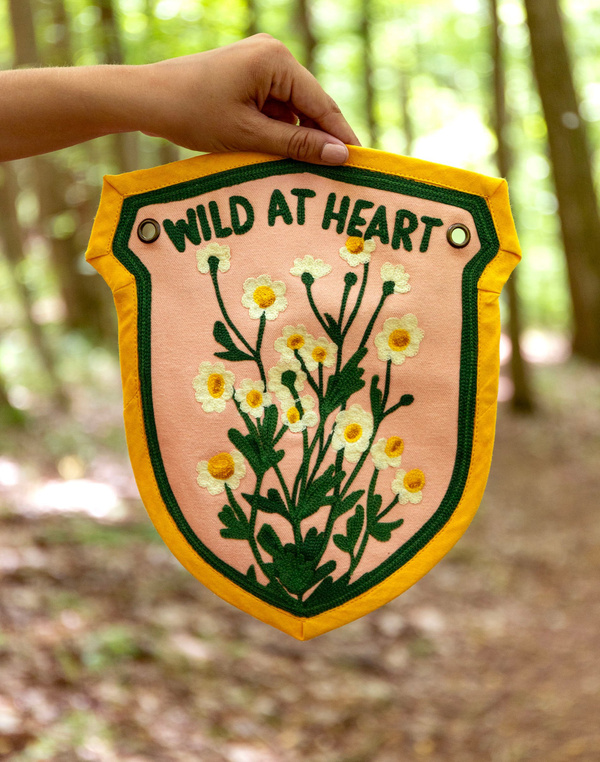 Wild At Heart Embroidered Canvas Banner, 2 of 6