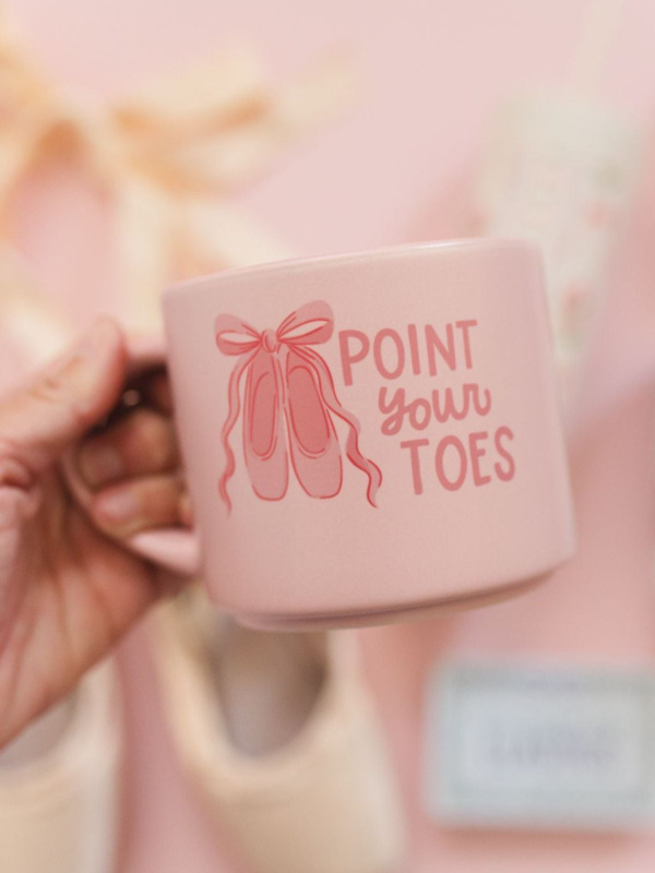 Point Your Toes Ballet Slippers Large Ceramic Coffee Mug, 1 of 4