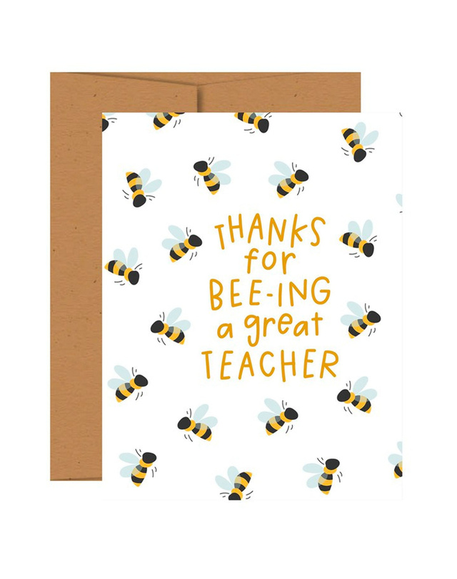 Bumble Bee Teacher Greeting Card, 1 of 1
