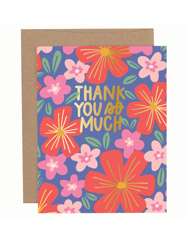 Thank You So Much Flowers Greeting Card, 1 of 1
