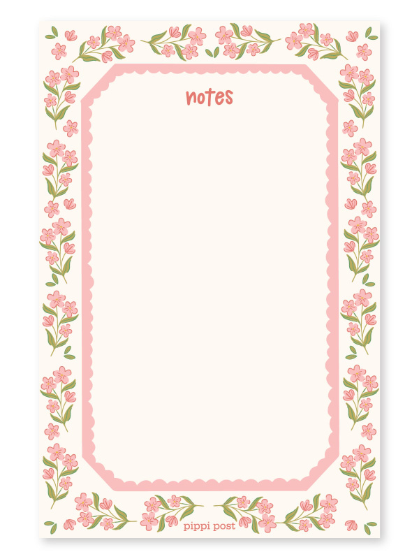 Notes Pink Floral 4×6 Notepad, 2 of 2