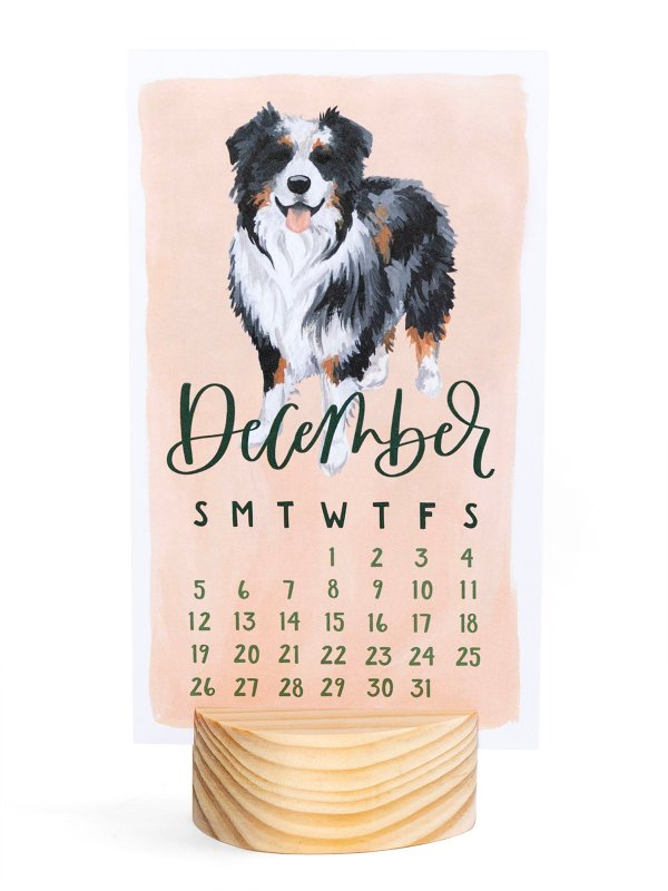 Furry Friends Dogs 2027 Mini Desk Calendar + Wooden Block, 5 of 7