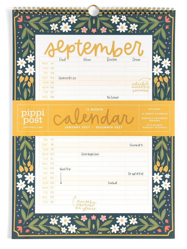 Family Planner 2027 Floral Spiral Hanging Wall Calendar, 6 of 10
