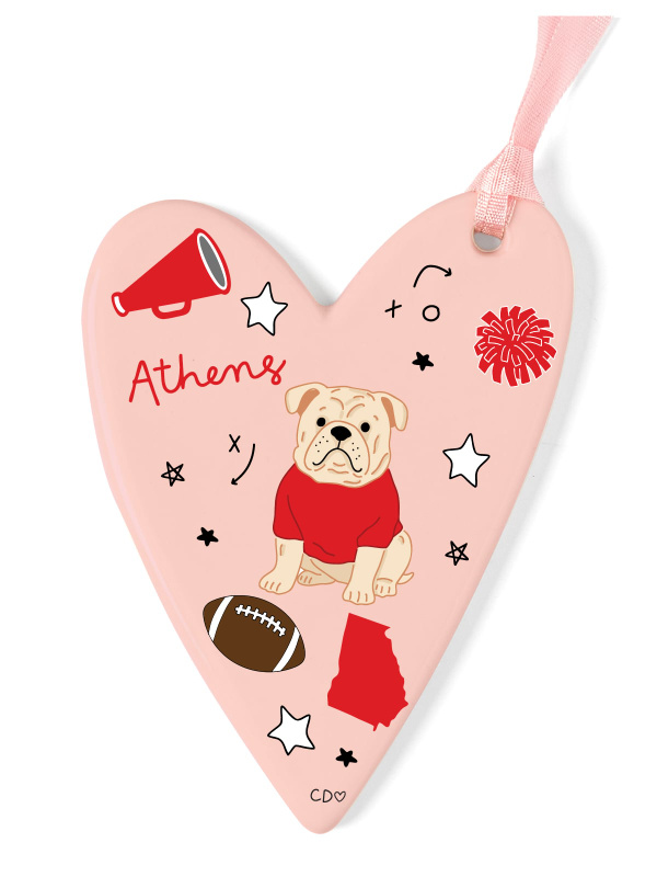Athens Football Game Day Ceramic Christmas Ornament, 1 of 2