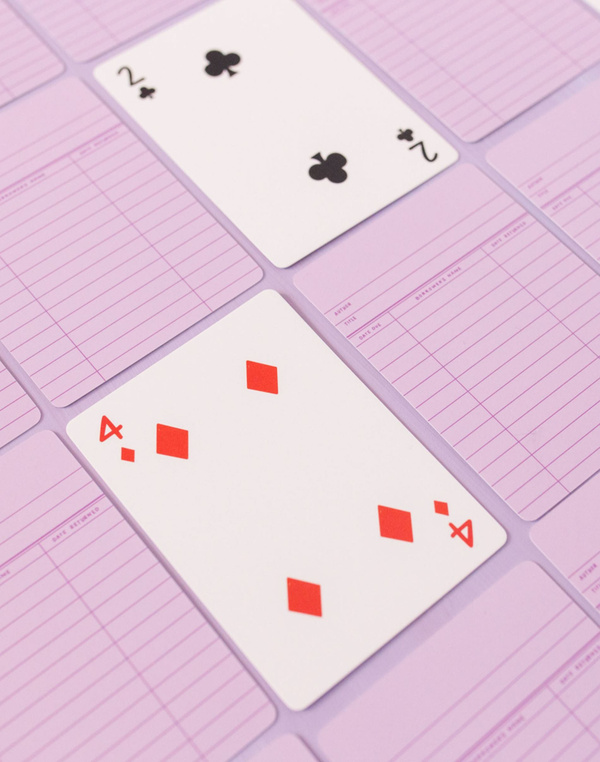 Lilac Library Card Deck Of Playing Cards, 3 of 7