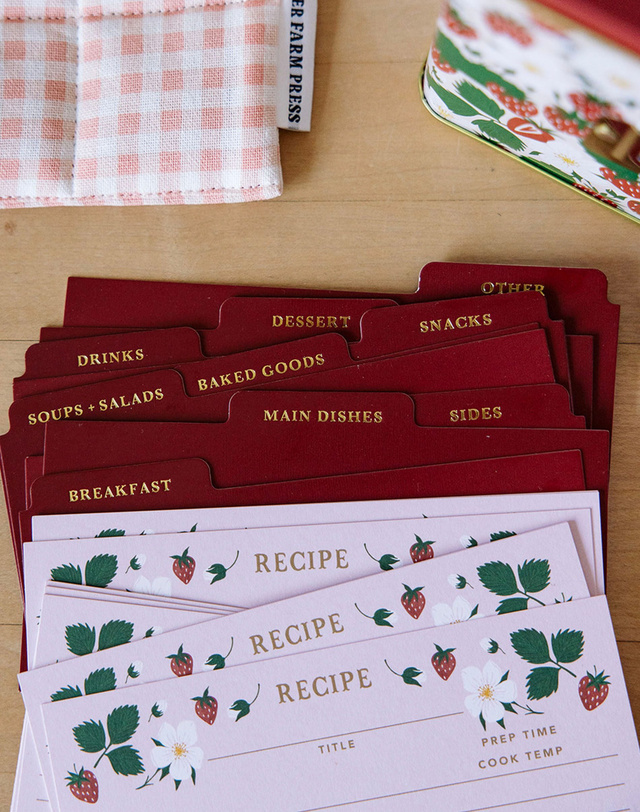 Strawberry Patch Tin Recipe Box , 2 of 5